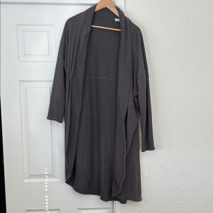 Dark Gray Open Front Cardigan